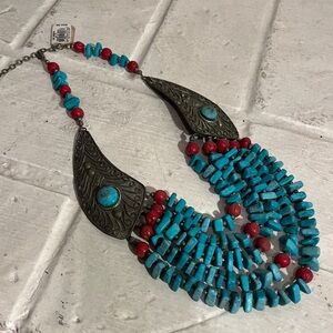 NWT Intricately Designed Fashion Necklace, retails/$52.50, made in India/Macy’s